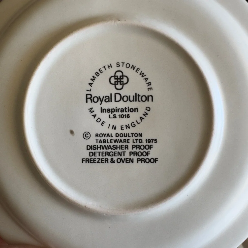 Royal Doulton Inspiration LS1016 Stoneware Set Of 10 WIDE BAND Blue‎ Floral